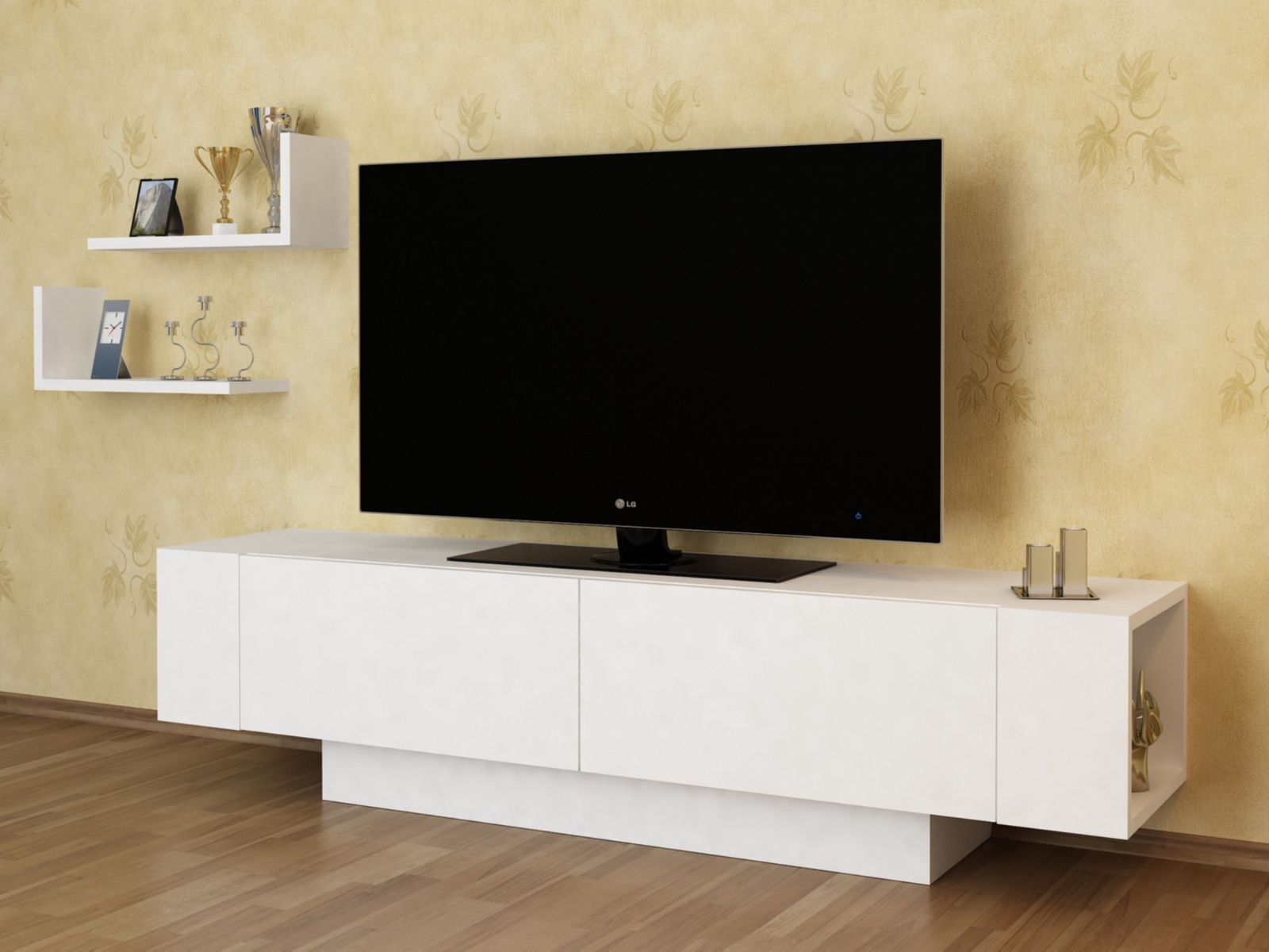 Mobistoxx Tv-meubel ECOLEAU 2 deuren wit met legplanken