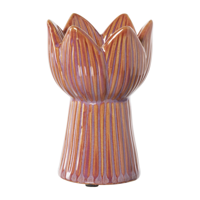 Xenos Waxinelichthouder tulp klein - roze - ø8x12 cm