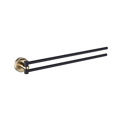 Eastbrook Catania messing handdoekbeugel draaibaar zwart mat en messing geborsteld