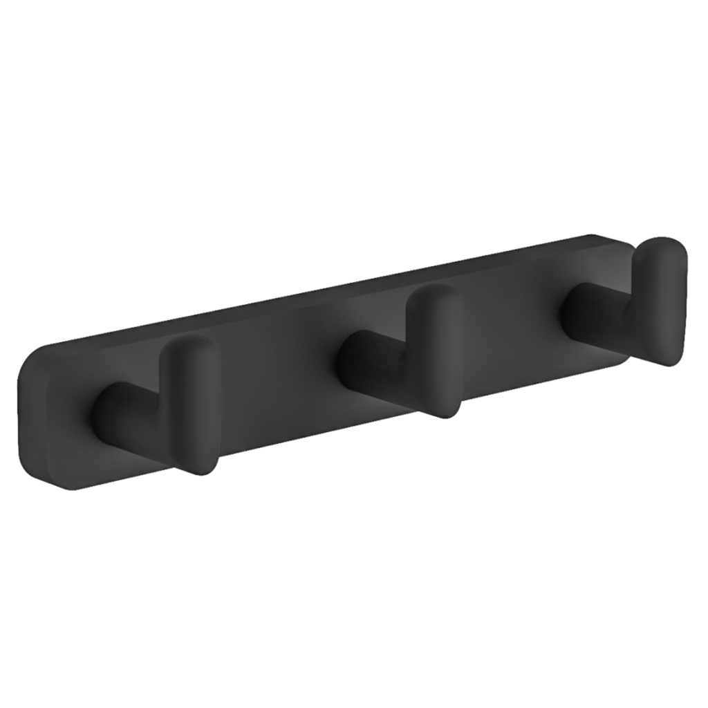 Eastbrook Asti messing handdoekhaak triple zwart mat
