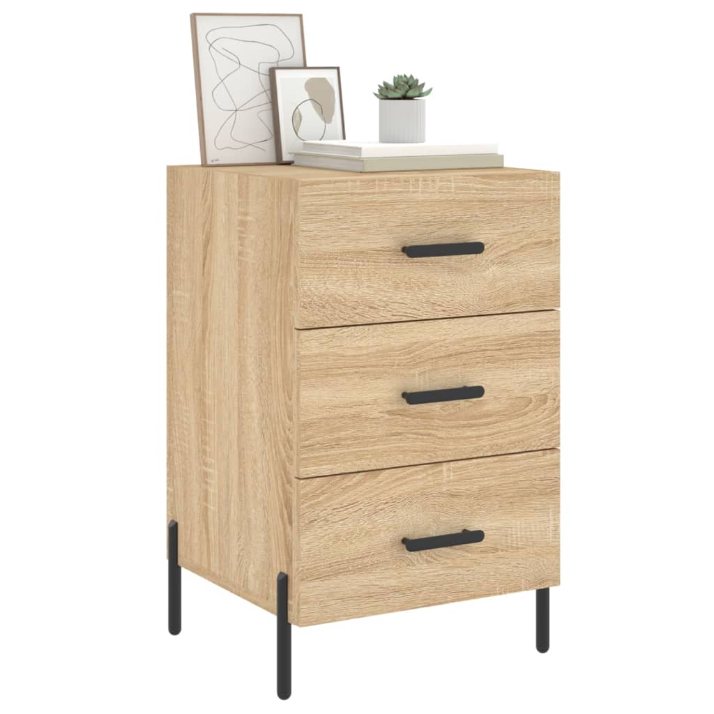 vidaXL Nachtkastje 40x40x66 cm bewerkt hout sonoma eikenkleurig