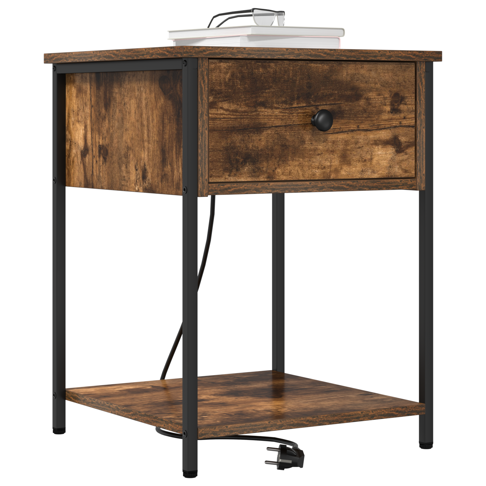 vidaXL Nachtkastje 2 pcs Gerookt eiken 42 x 41 x 56 cm Bewerkt hout