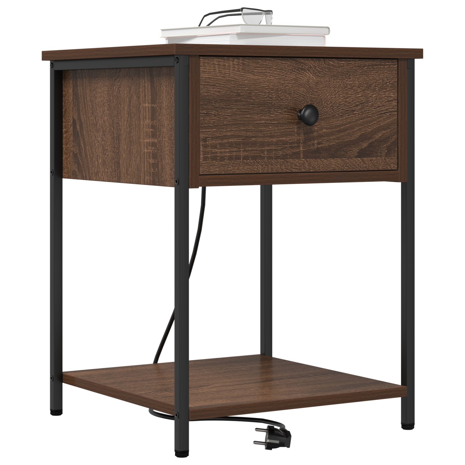 vidaXL Nachtkastje 2 pcs bruin eikenkleur 42 x 41 x 56 cm Bewerkt hout