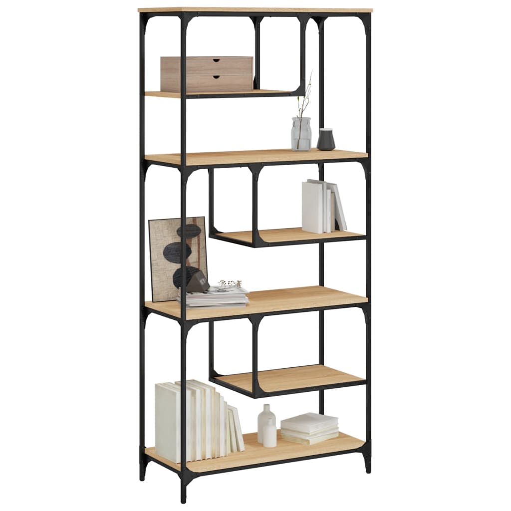 vidaXL Boekenkast 81x36x176 cm bewerkt hout sonoma eikenkleurig