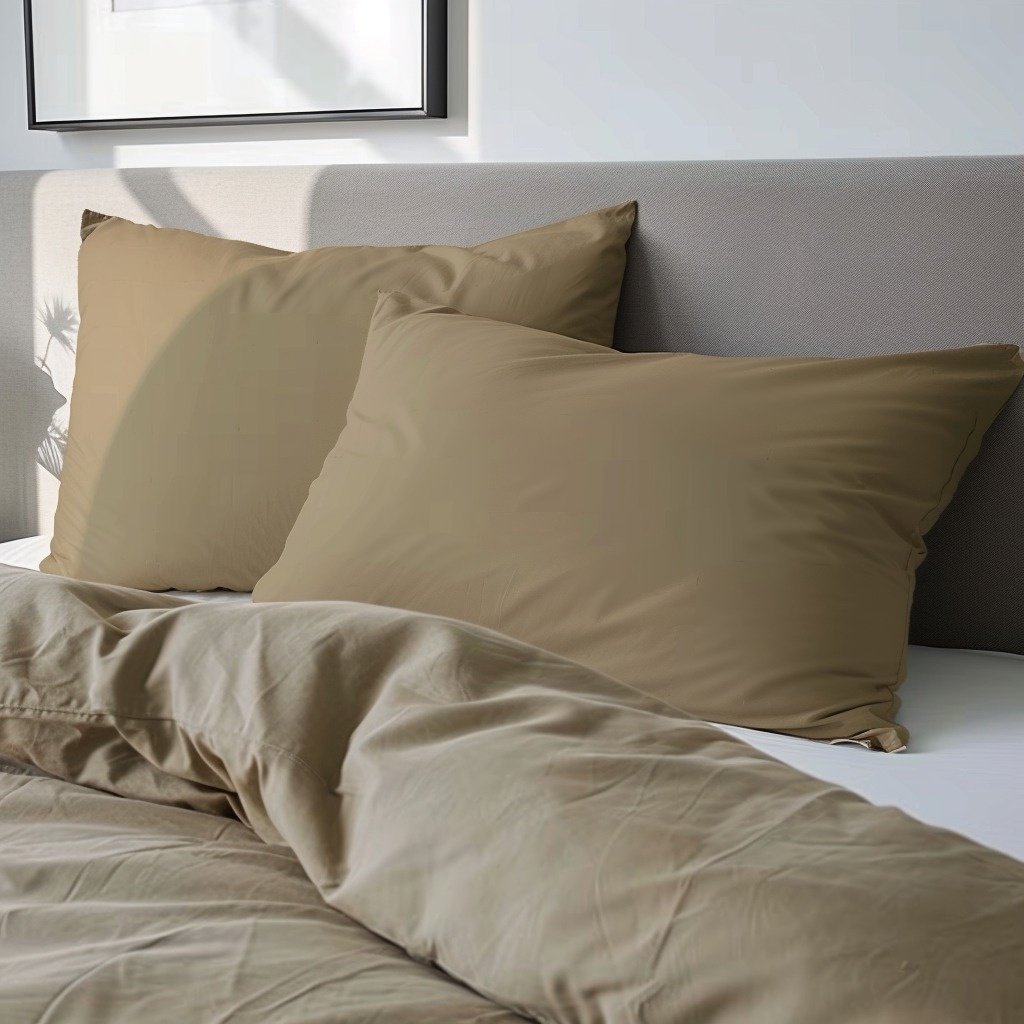 Luna Bedding 2 PACK Kussenslopen Luna Uni Brons Effen 2 PACK Kussenslopen Luna Uni Brons 60x70 Cm  - 