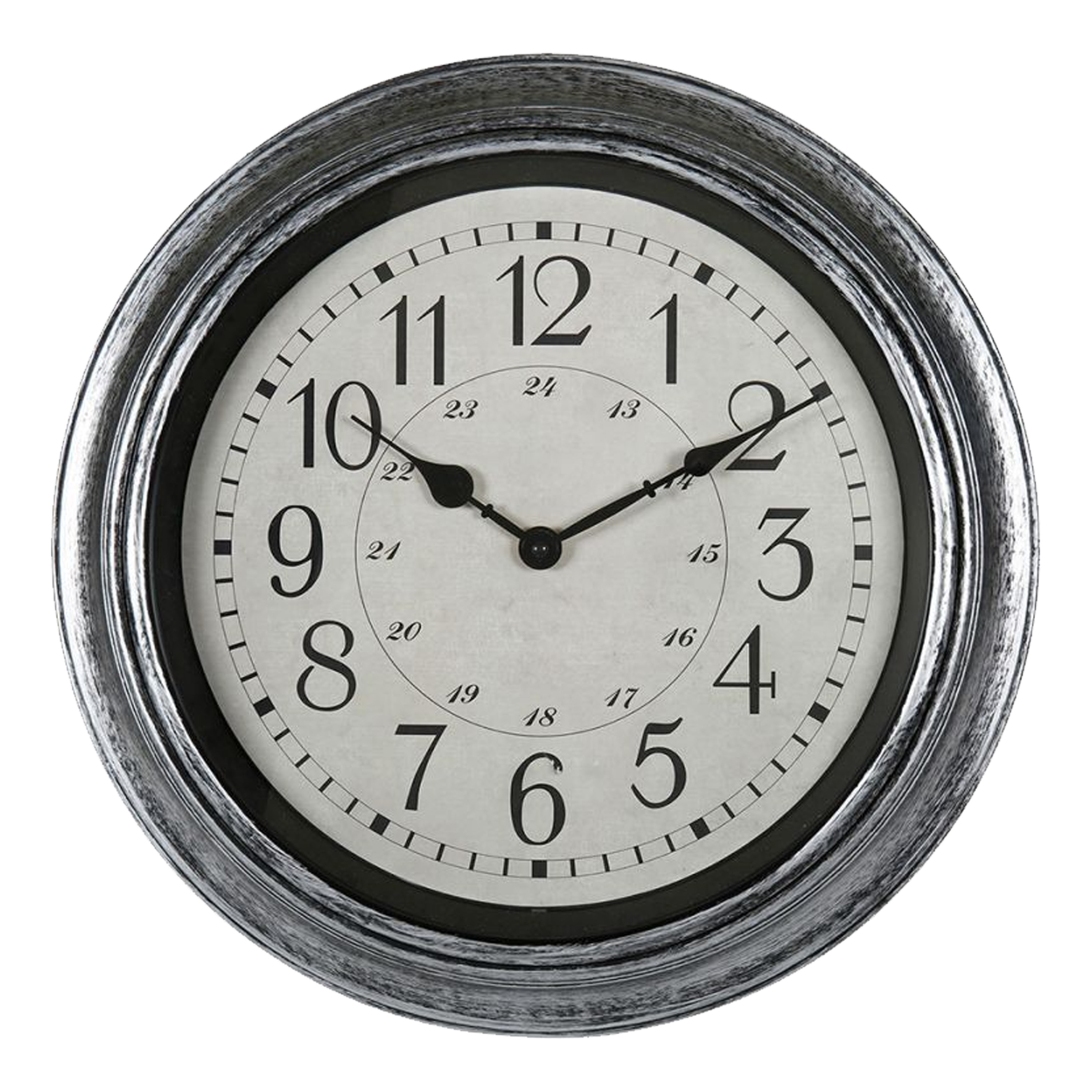 OSTARIA Wandklok/muur klok - Old School - D40 cm - kunststof - zwart -