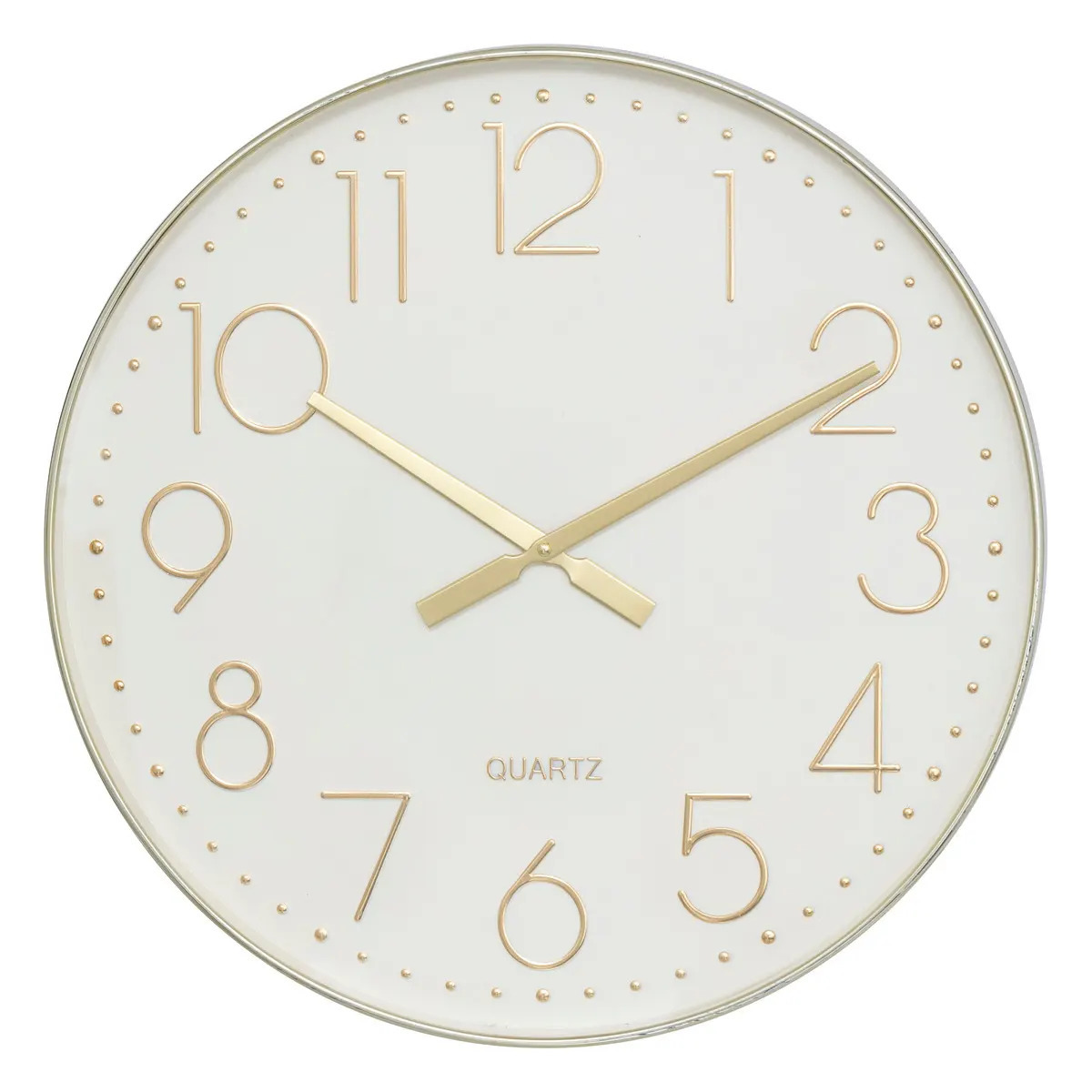 Atmosphera Wandklok - Mondello - Dia 51 cm - kunststof - wit/goud -