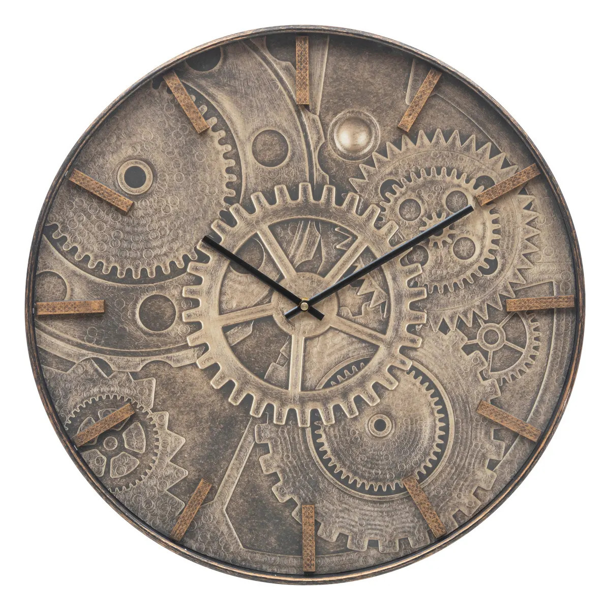 Atmosphera Wandklok - Radarlove - Dia 50 cm - kunststof - bruin -