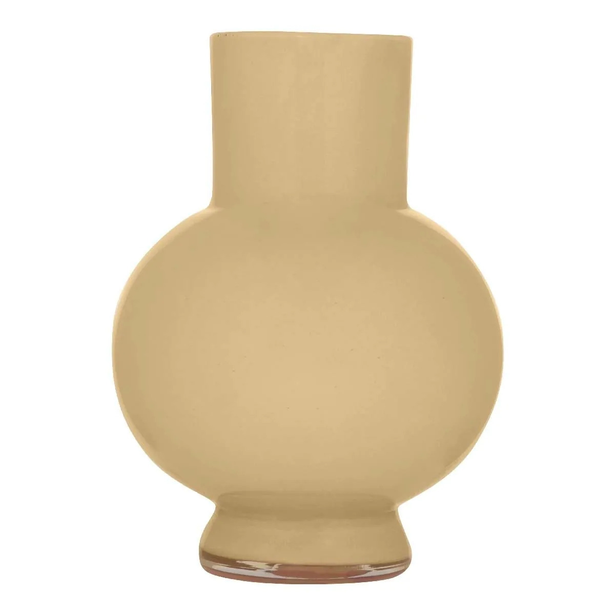 Hakbijl Glass Bloemenvaas Deborah - Beige - glas - D17 x H22 cm℃ -