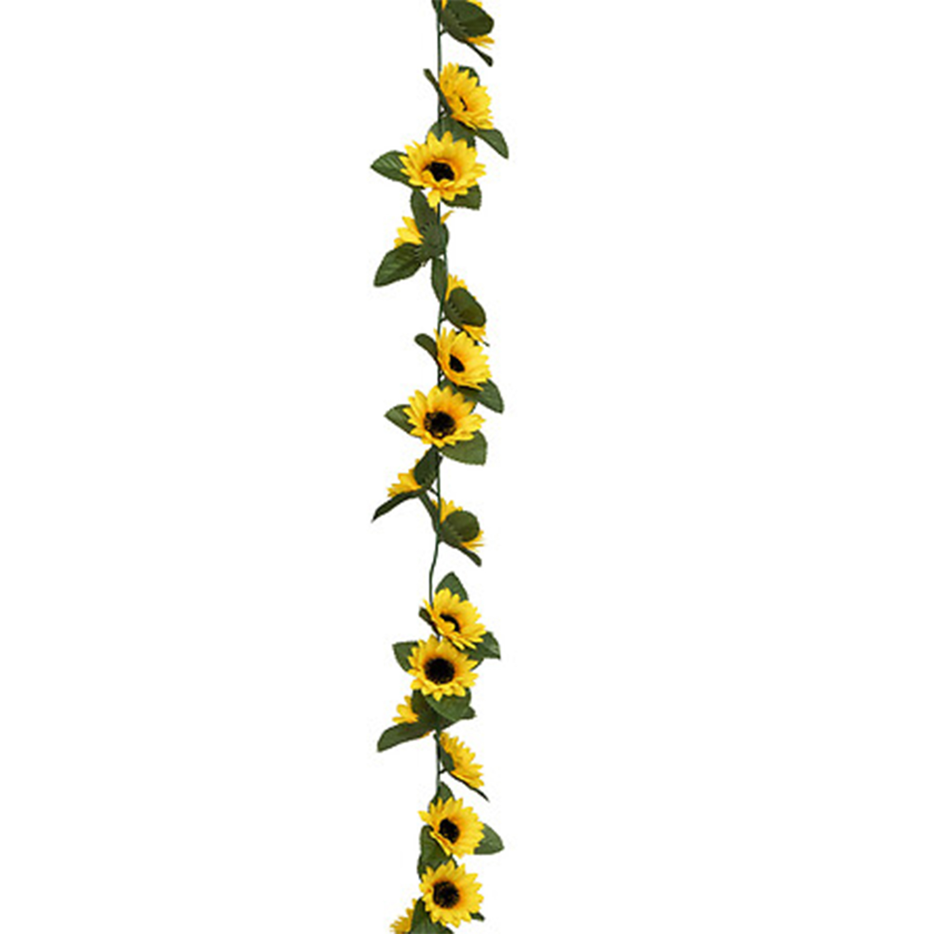 Atmosphera Kunstbloemen slinger zonnebloemen - 2x - 180 cm - geel/groen - decoratie - versiering -
