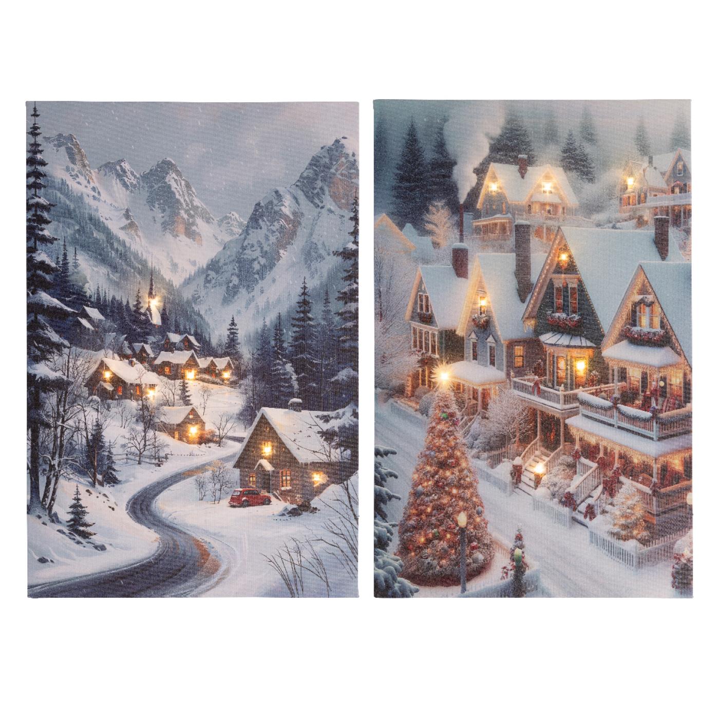 Lumineo Kerst canvas LED 1,5x38x58cm