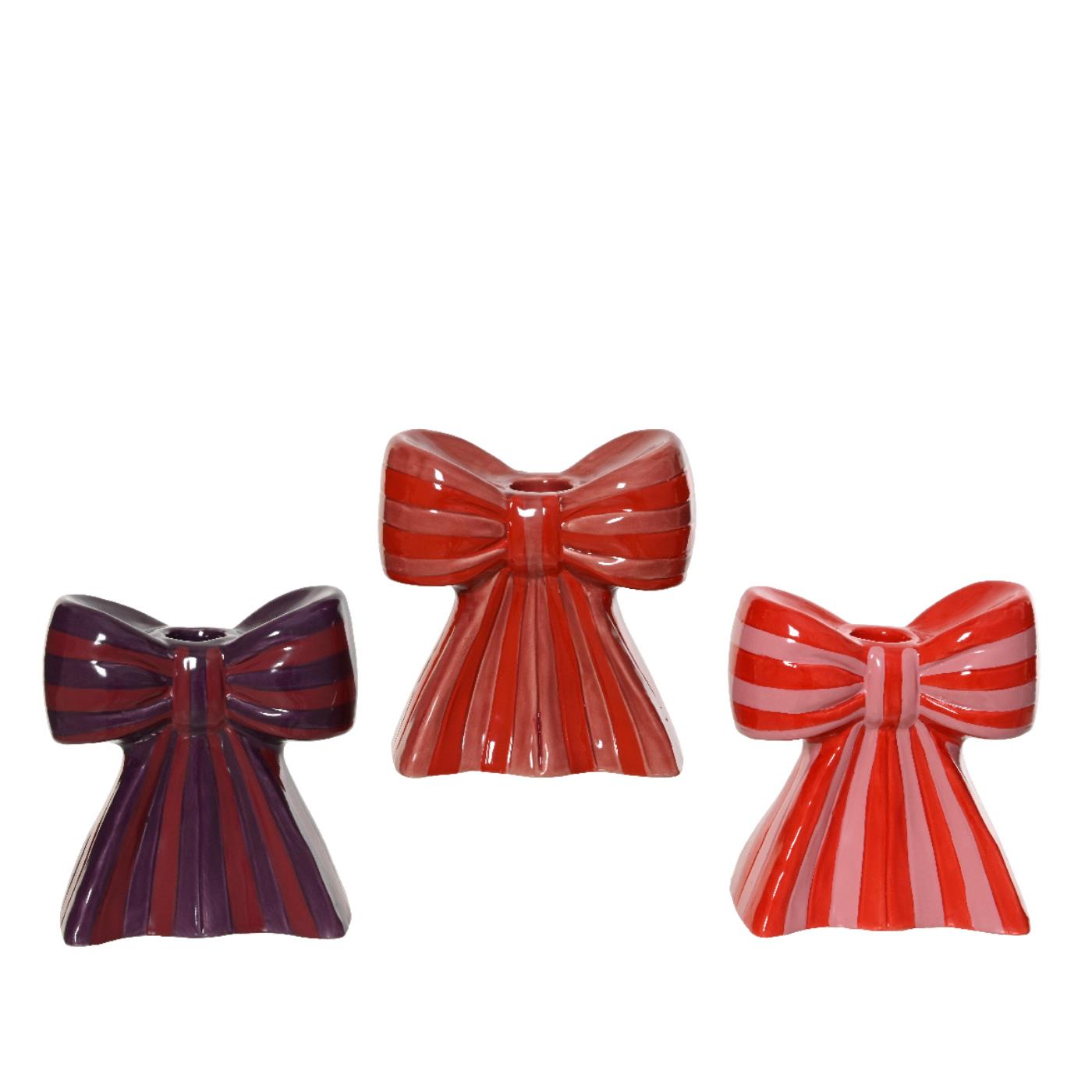 Decoris Kandelaar strik keramiek Ø11,5xH13cm
