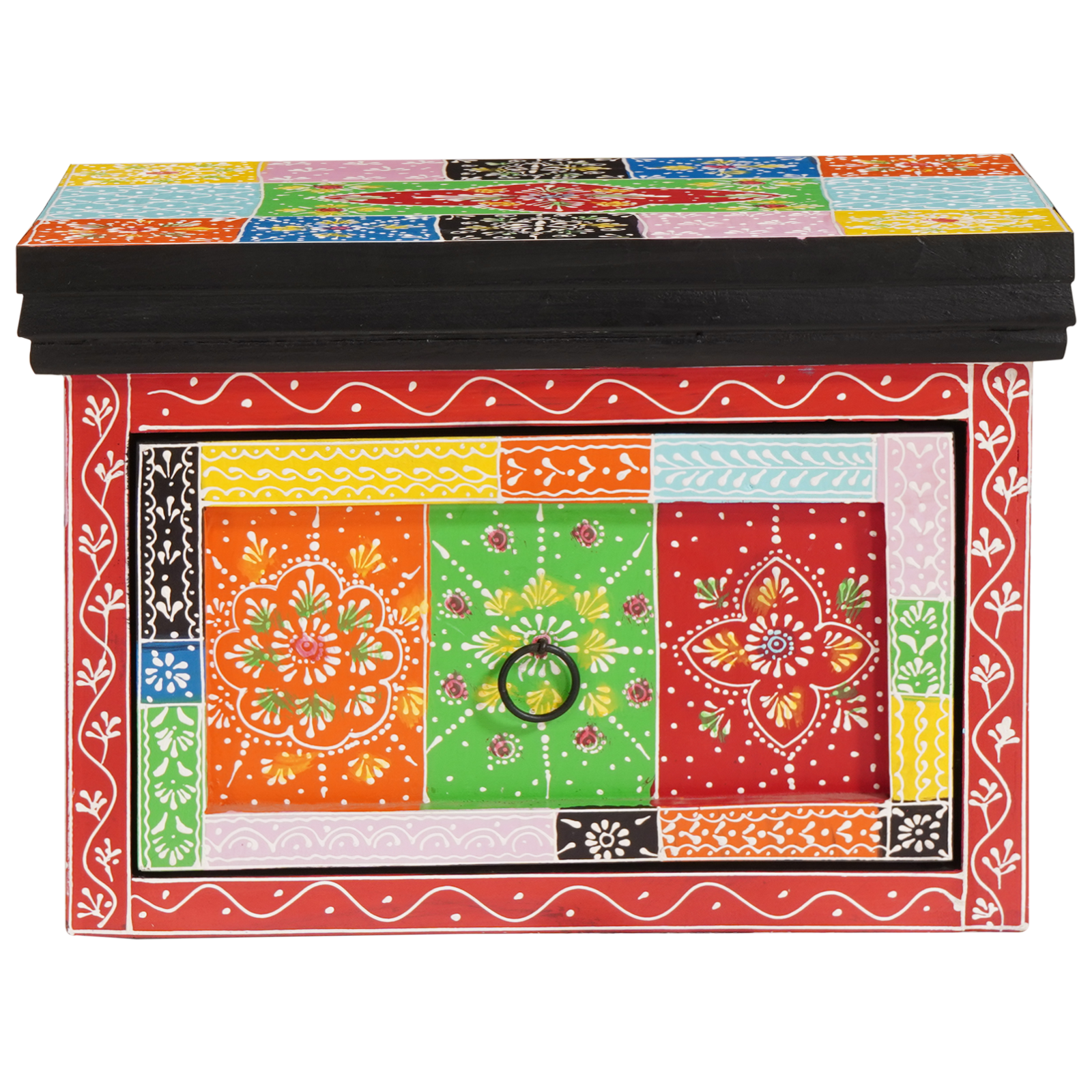 vidaXL Nachtkastje Multikleur 40 x 30 x 28 cm Massief mangohout