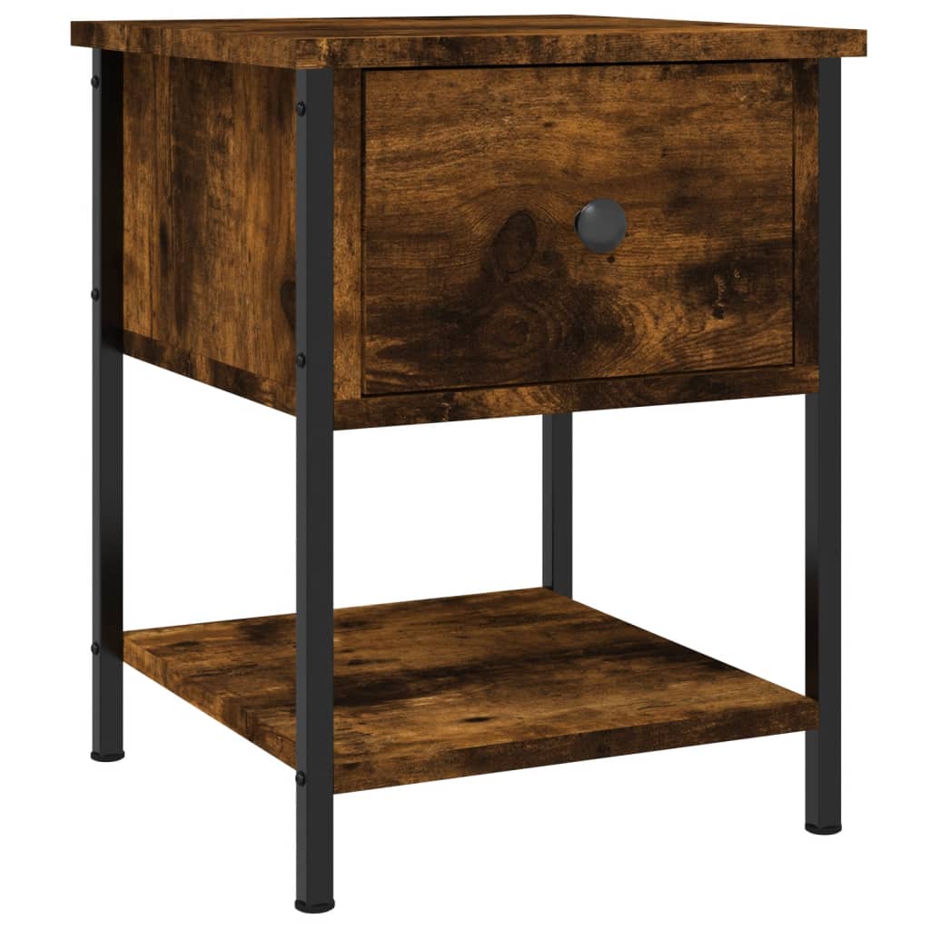 vidaXL Nachtkastjes 2 st 34x35,5x45 cm bewerkt hout gerookt eikenkleur