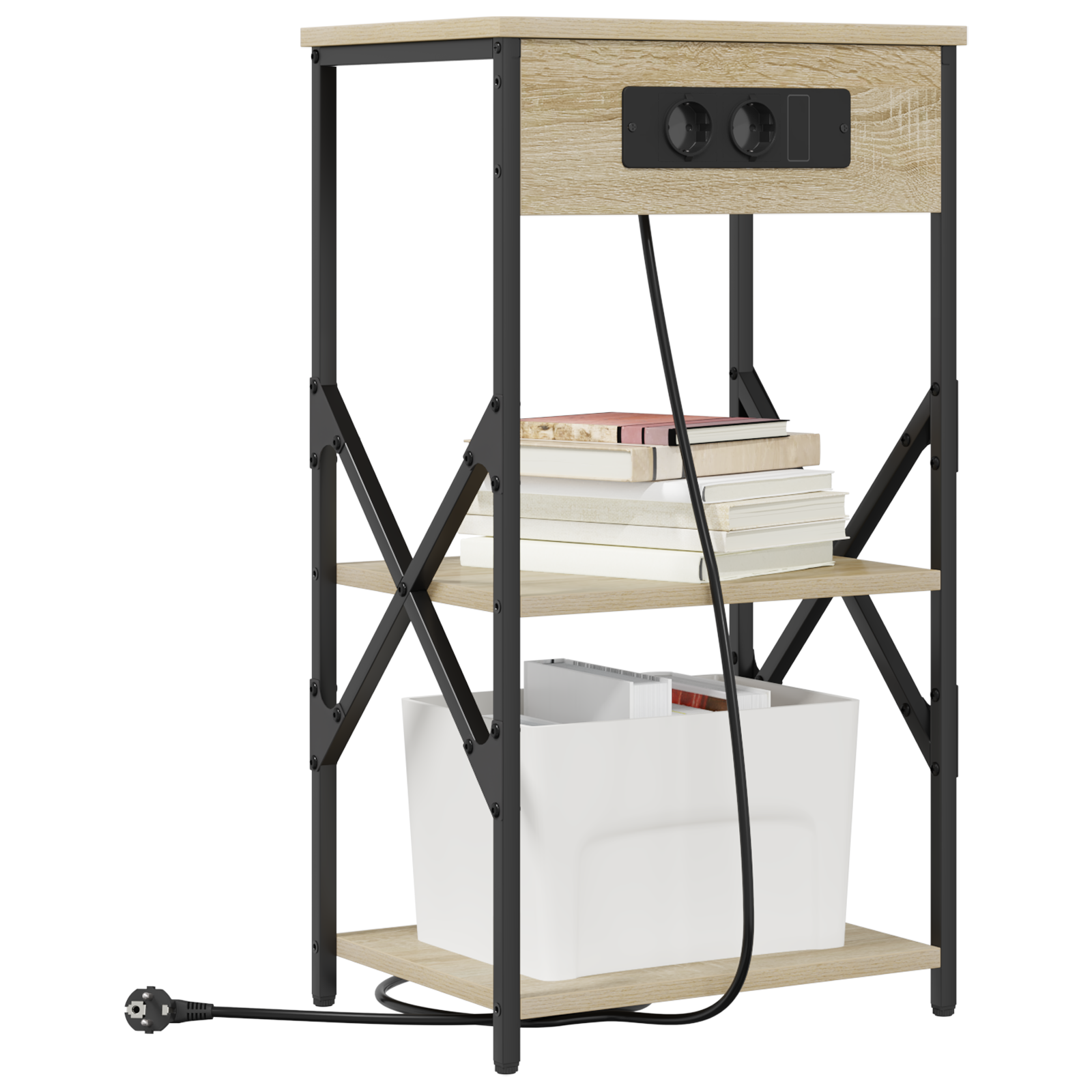 vidaXL Bedside kasten 2 pcs Sonoma eiken 41 x 31 x 76 cm Bewerkt hout