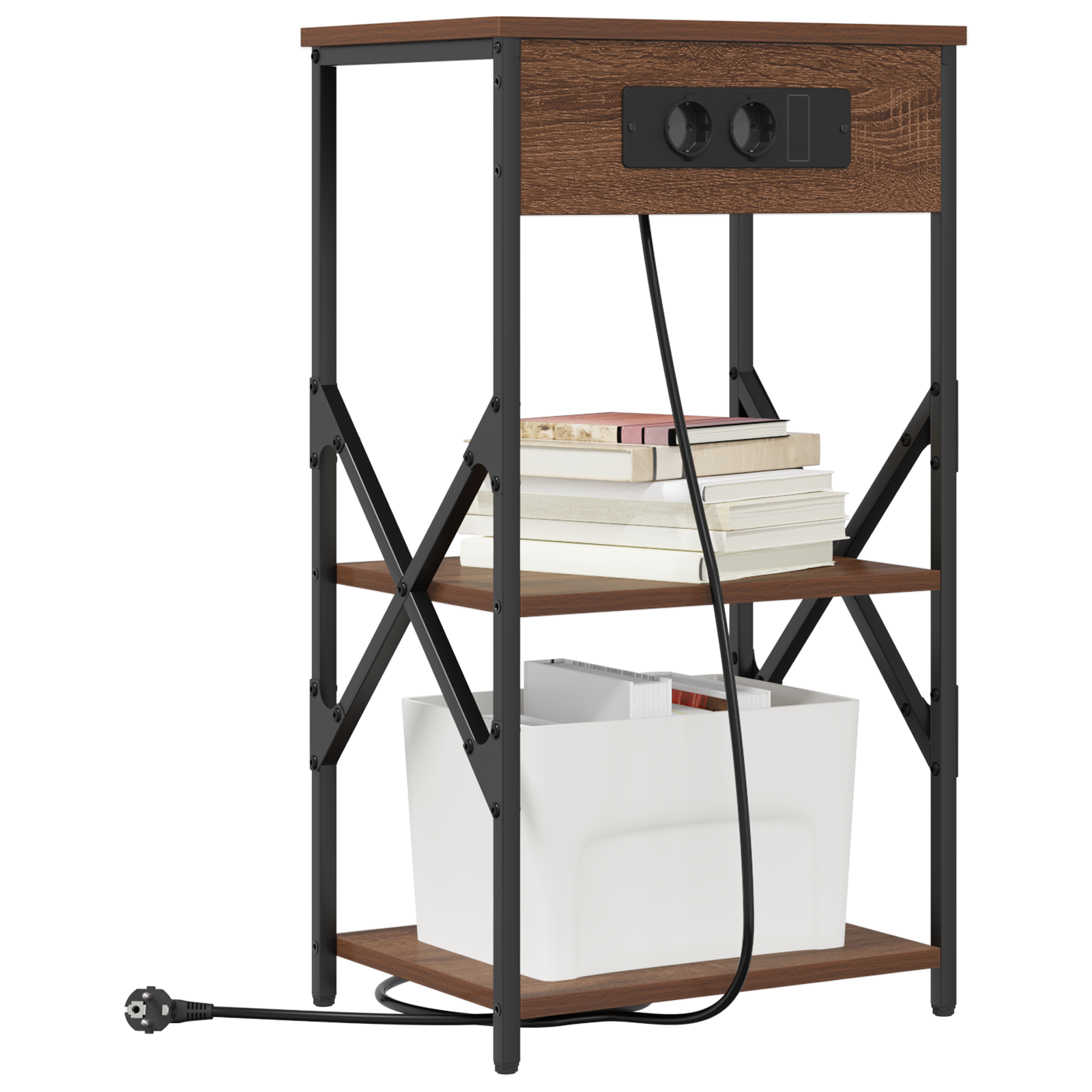 vidaXL Bedside kasten met plank 2 pcs bruin eikenkleur 41 x 31 x 76 cm