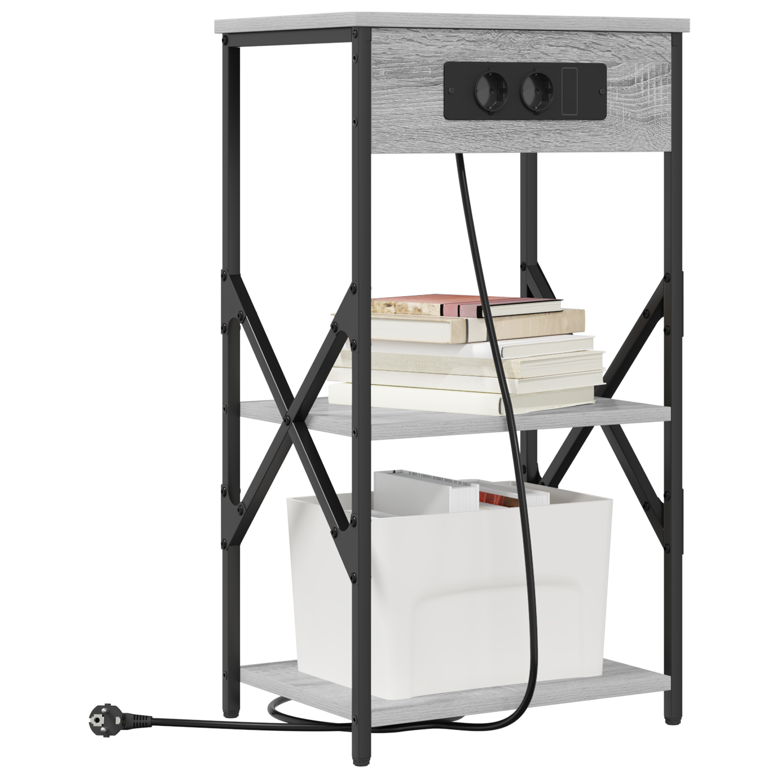 vidaXL Bedside kasten 2 pcs Grijs sonoma 41 x 31 x 76 cm Bewerkt hout