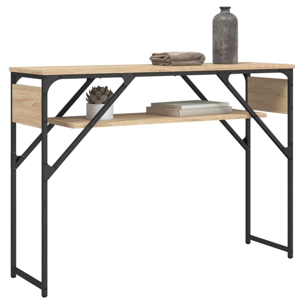 vidaXL Wandtafel met schap 105x30x75 cm bewerkt hout sonoma eikenkleur