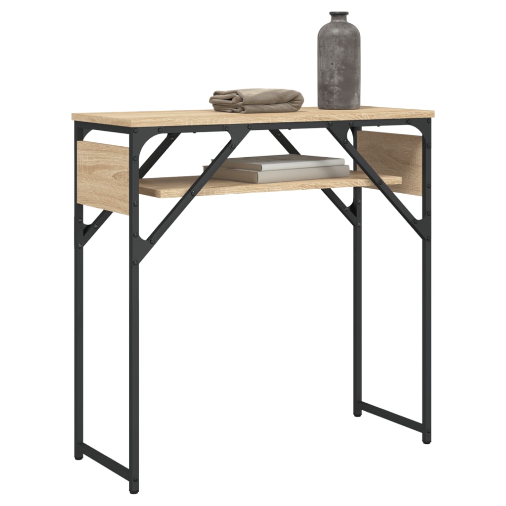 vidaXL Wandtafel met schap 75x30x75 cm bewerkt hout sonoma eikenkleur