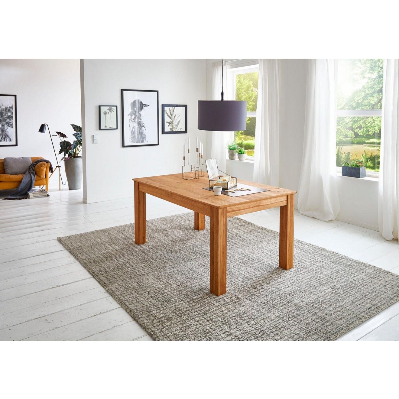 Relita Eettafel Familie met uittrekfunctie, geolied eiken, massief