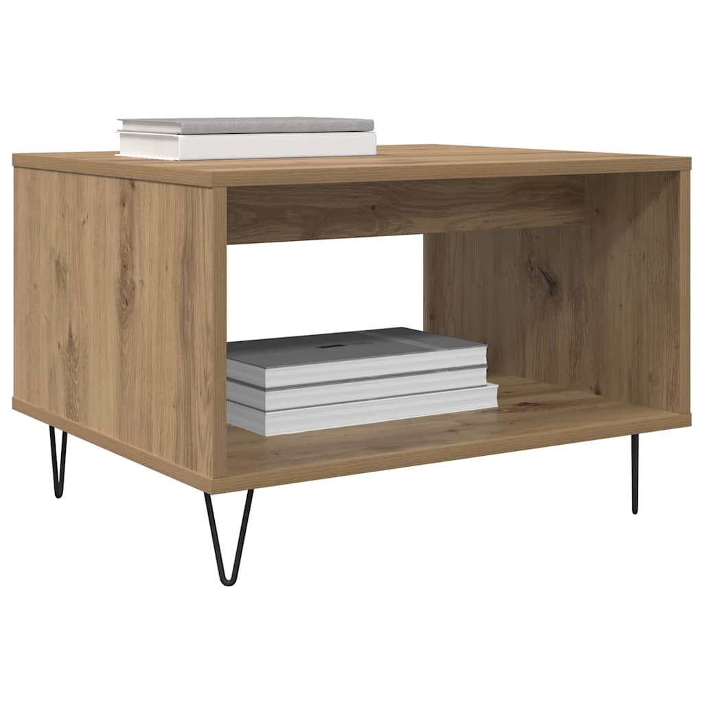 vidaXL Salontafel artisanaal eikenkleurig 60 x 50 x 40 cm Bewerkt hout