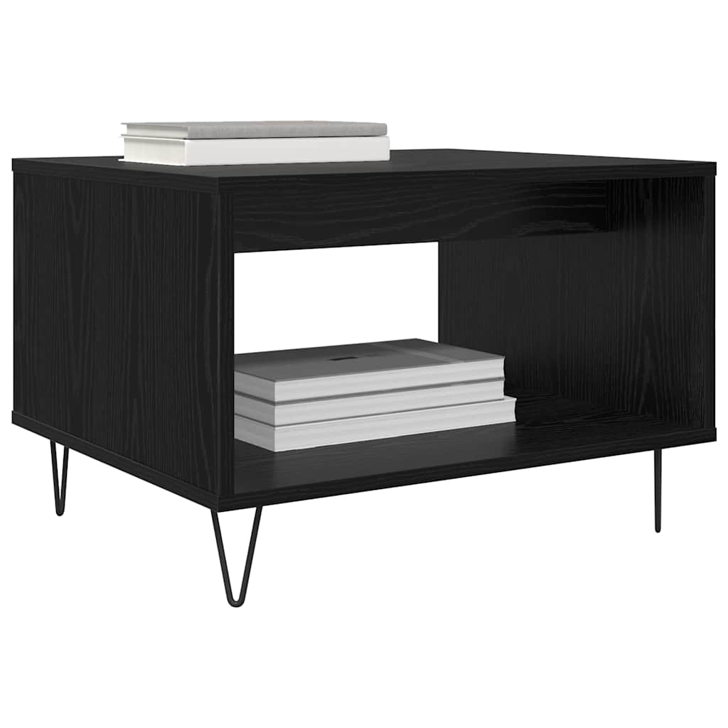 vidaXL Salontafel Zwart eiken 60 x 50 x 40 cm Bewerkt hout