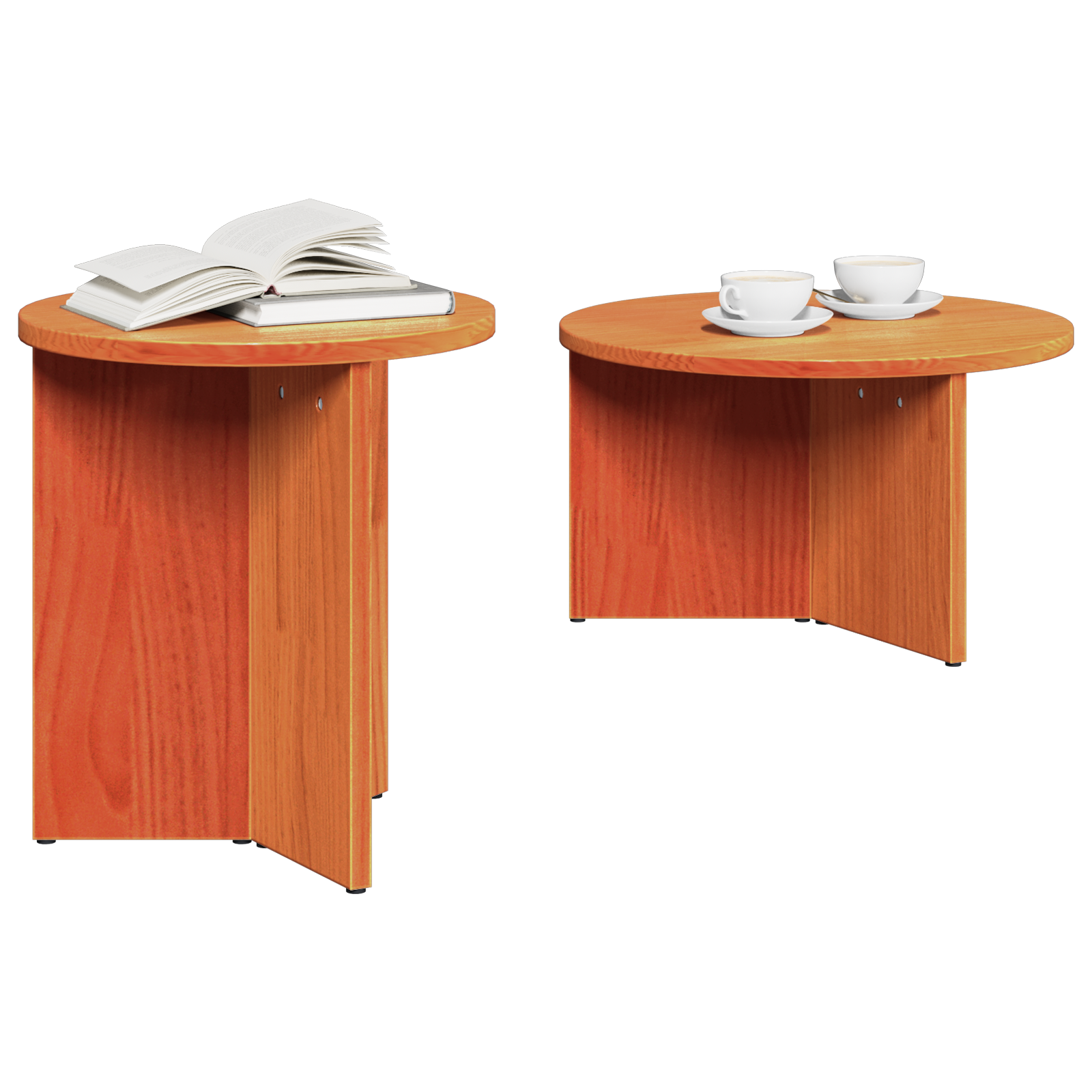 vidaXL Salontafel 2 pcs Wasbruin 49 x 49 x 28 cm Massief grenenhout