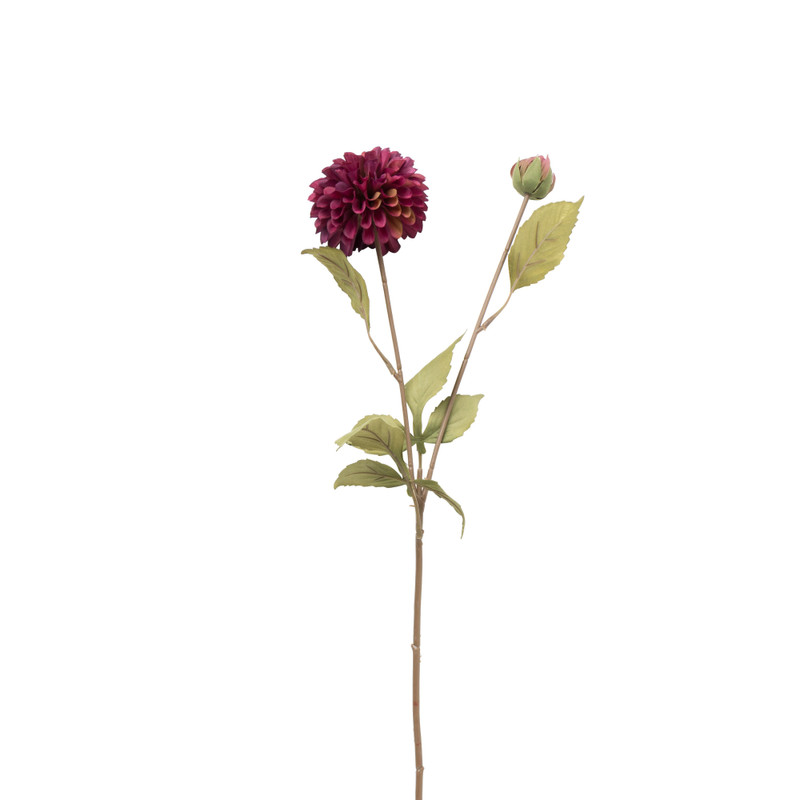 Xenos Kunstbloem met 2 chrysanten - paars - 73 cm