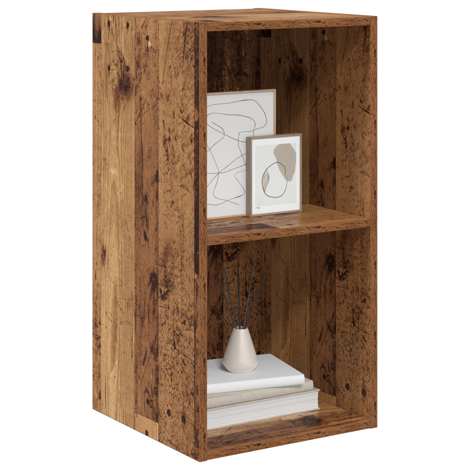 vidaXL Wandmontage TV Kast Oud hout 37 x 37 x 72 cm Bewerkt hout
