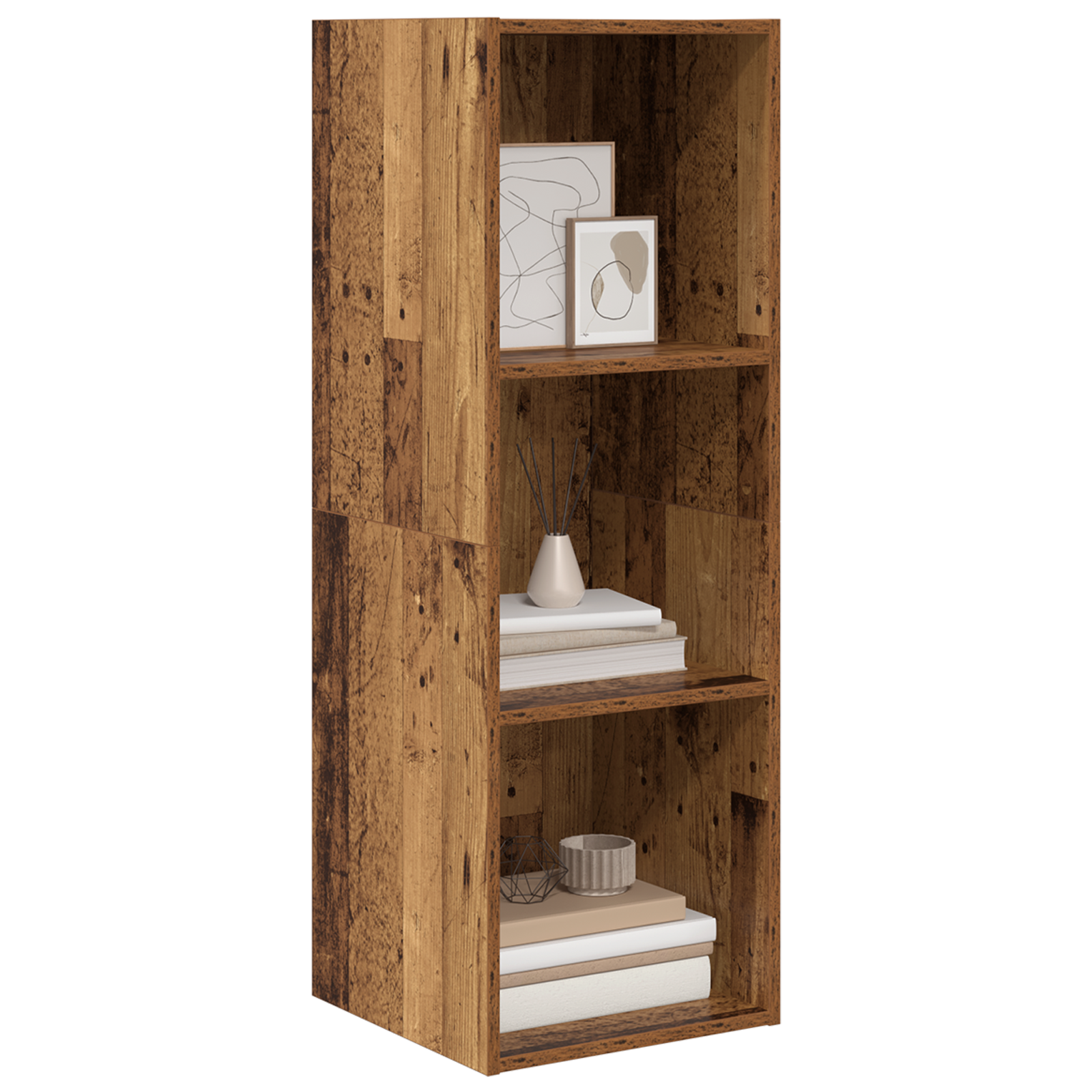 vidaXL Wandmontage TV Kast Oud hout 37 x 37 x 107 cm Bewerkt hout