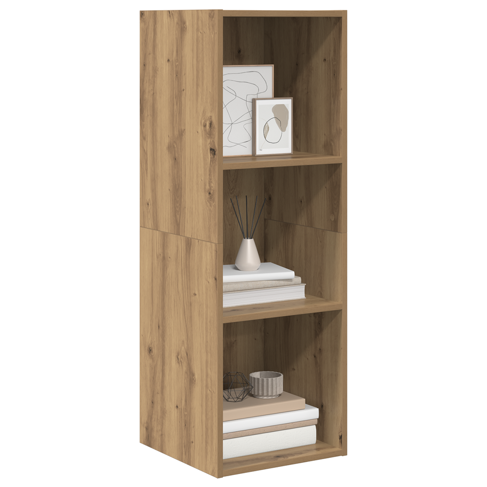 vidaXL Wandmontage TV Kast artisanaal eikenkleurig 37 x 37 x 107 cm