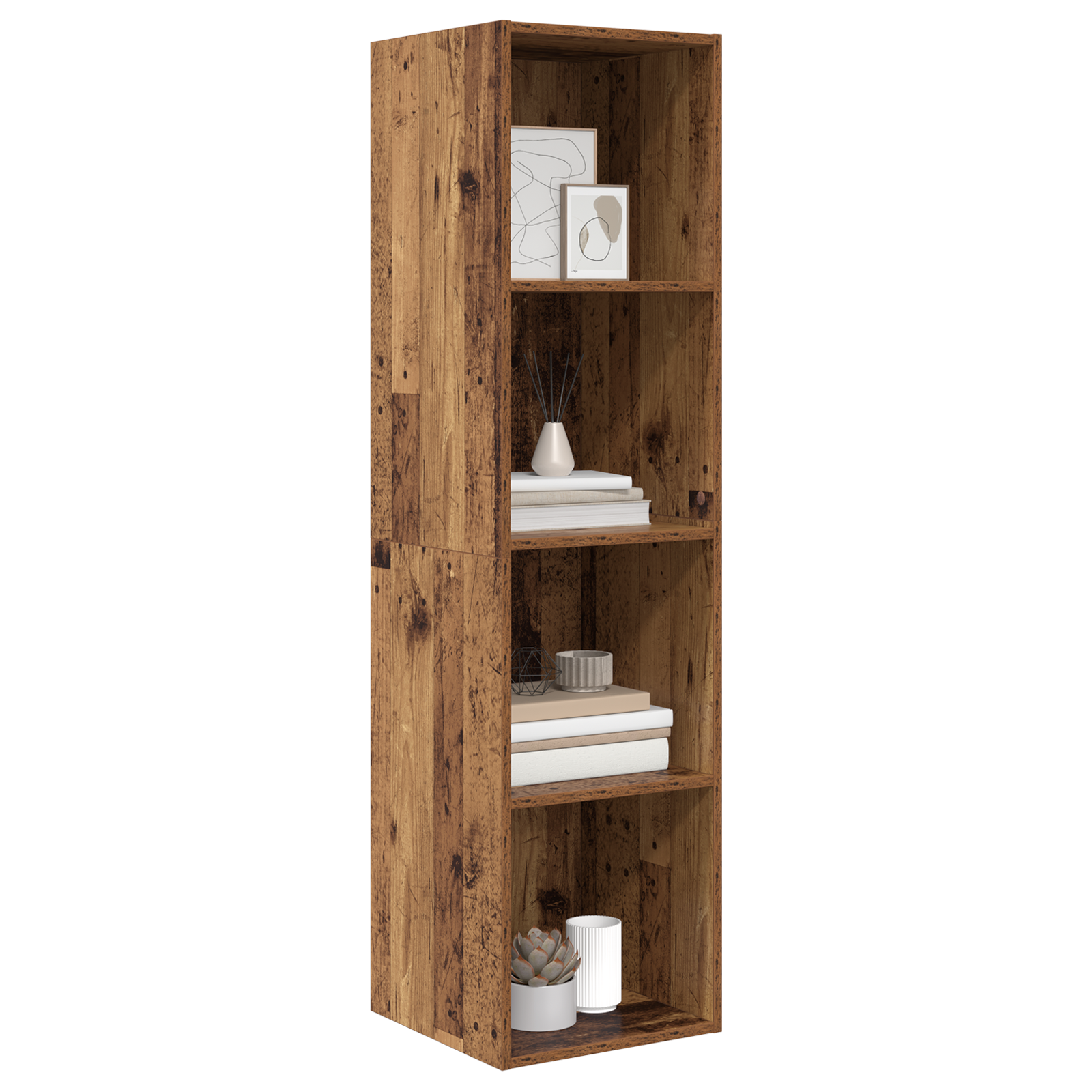 vidaXL Wandmontage TV Kast Oud hout 37 x 37 x 142.5 cm Bewerkt hout
