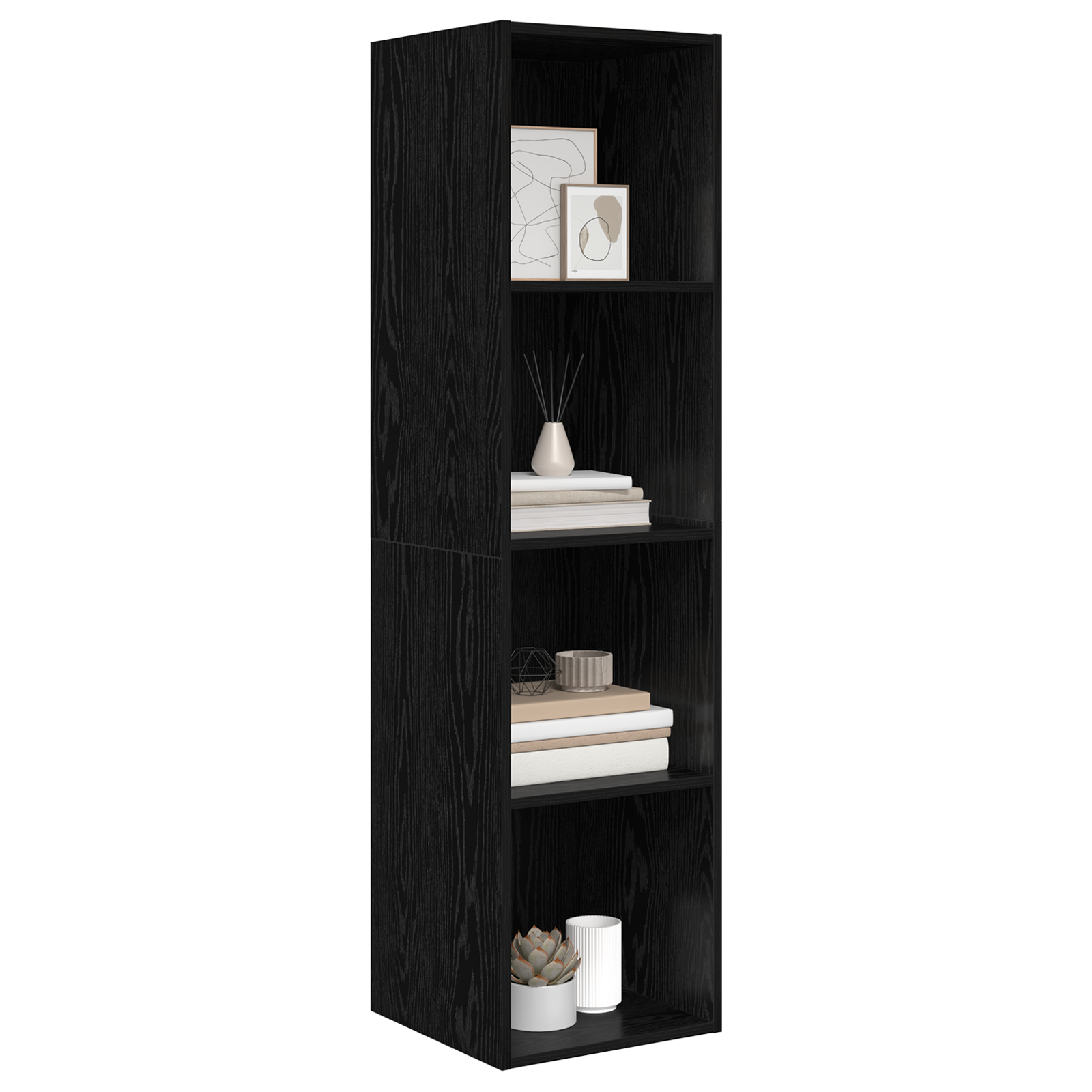 vidaXL Wandmontage TV Kast Zwart eiken 37 x 37 x 142.5 cm Bewerkt hout