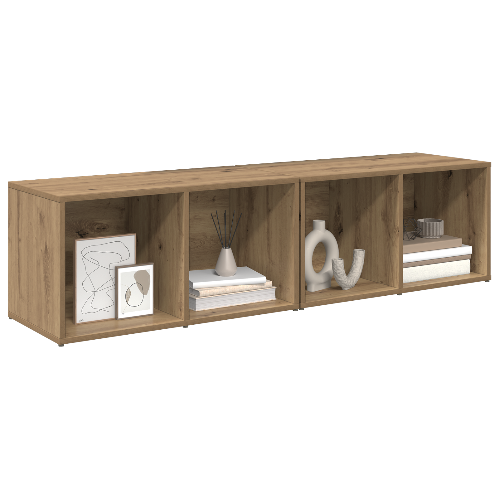 vidaXL Tv-meubelset 2 pcs Artisan Eiken Bewerkt hout