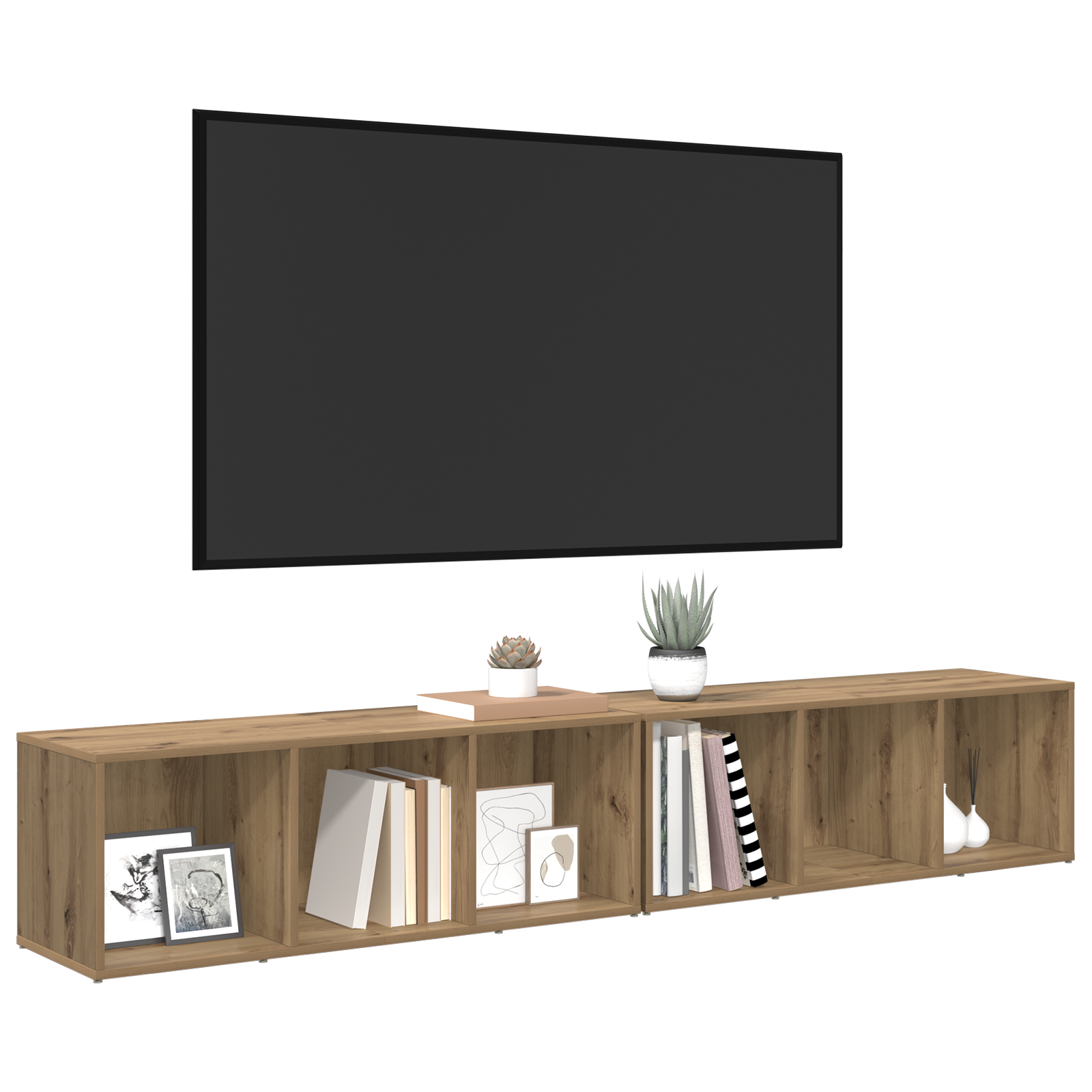 vidaXL Tv-meubelset 2 pcs Artisan Eiken Bewerkt hout