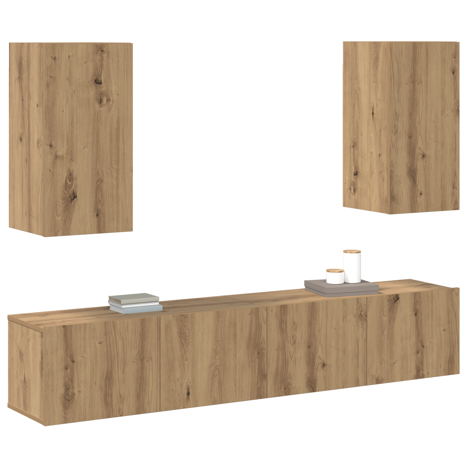 vidaXL Tv-meubelset 4 pcs artisanaal eikenkleurig Medium Bewerkt hout