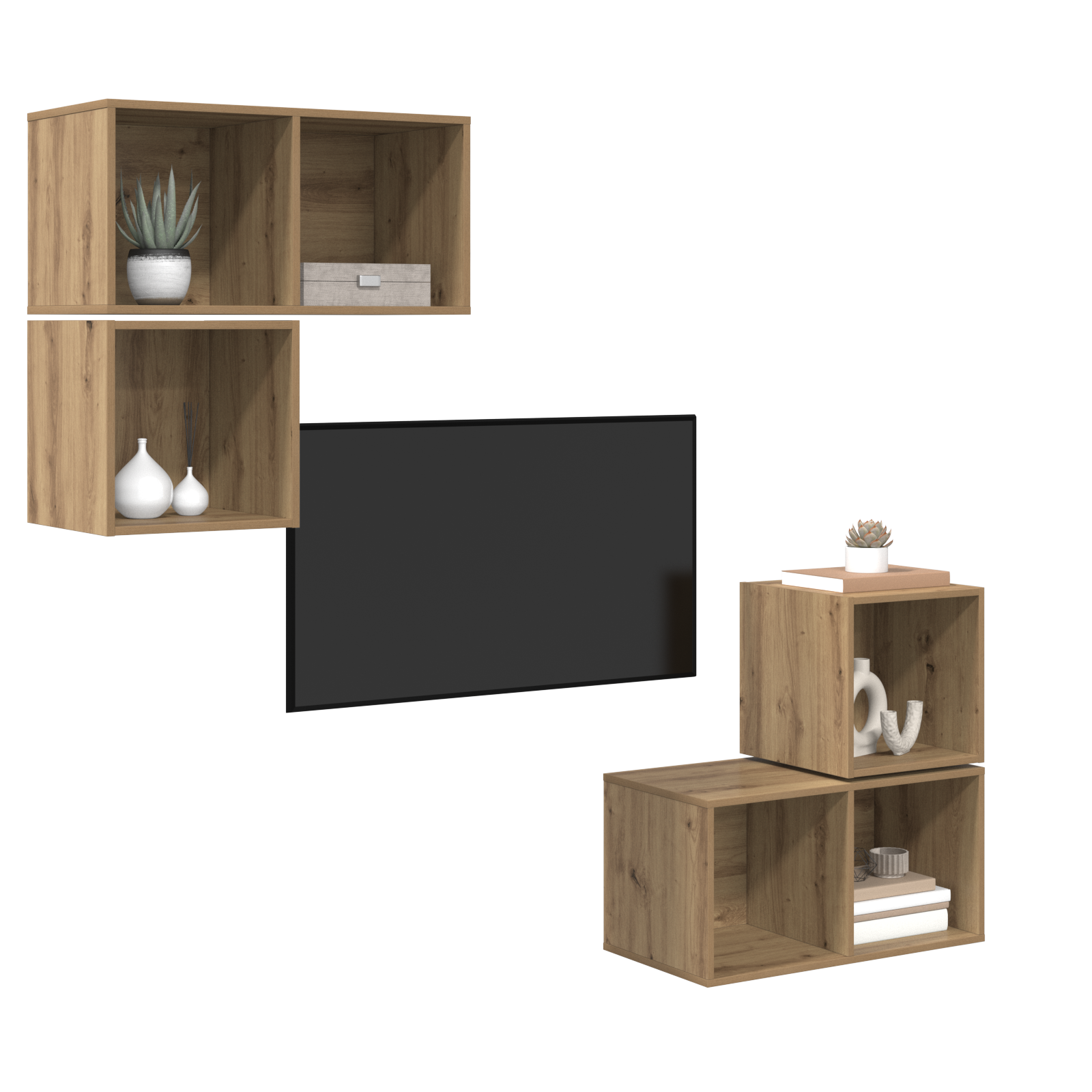 vidaXL Tv-meubelset 4 pcs artisanaal eikenkleurig 37 x 37 x 72 cm