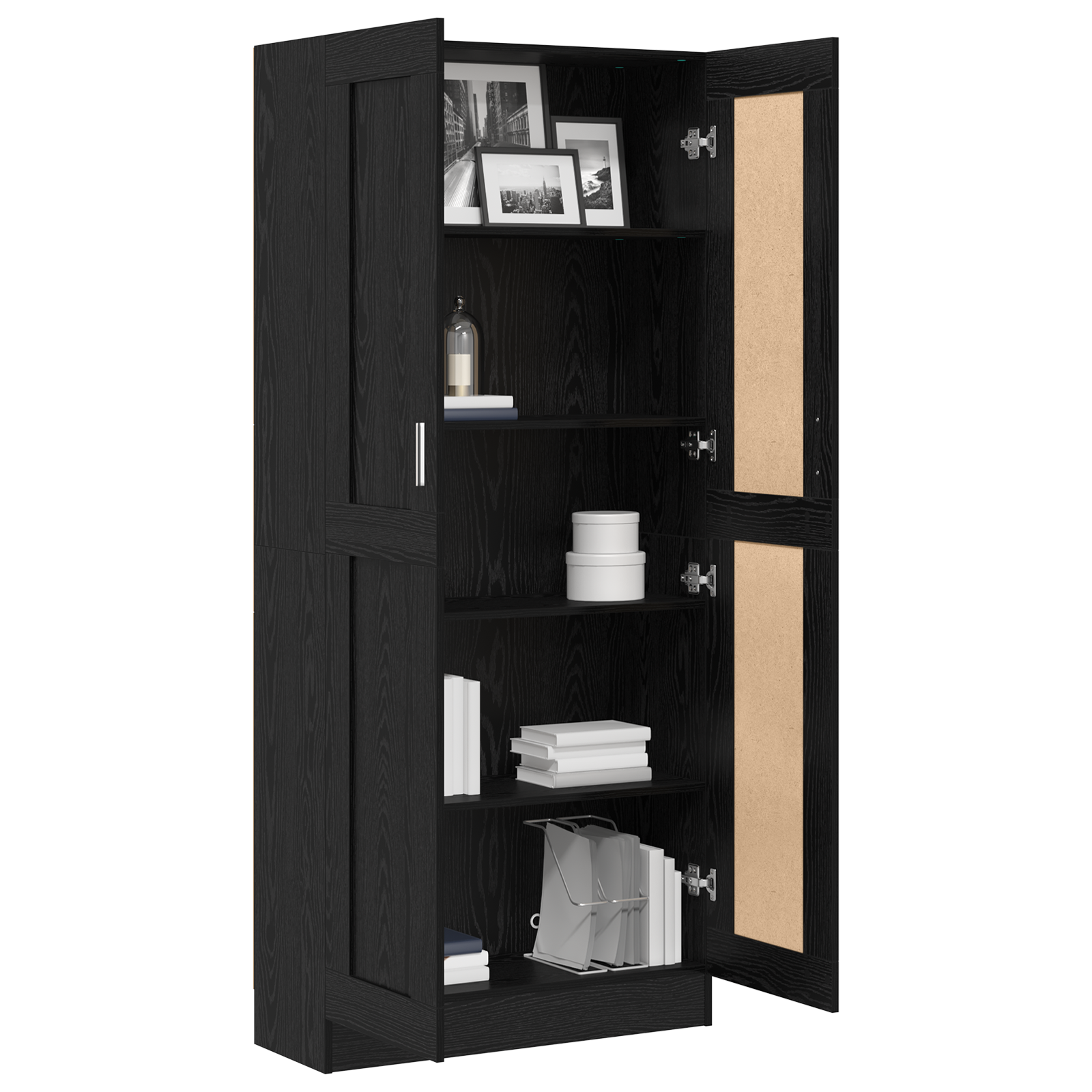 vidaXL Boekenkast Zwart eiken 82.5 x 30.5 x 185 cm Bewerkt hout