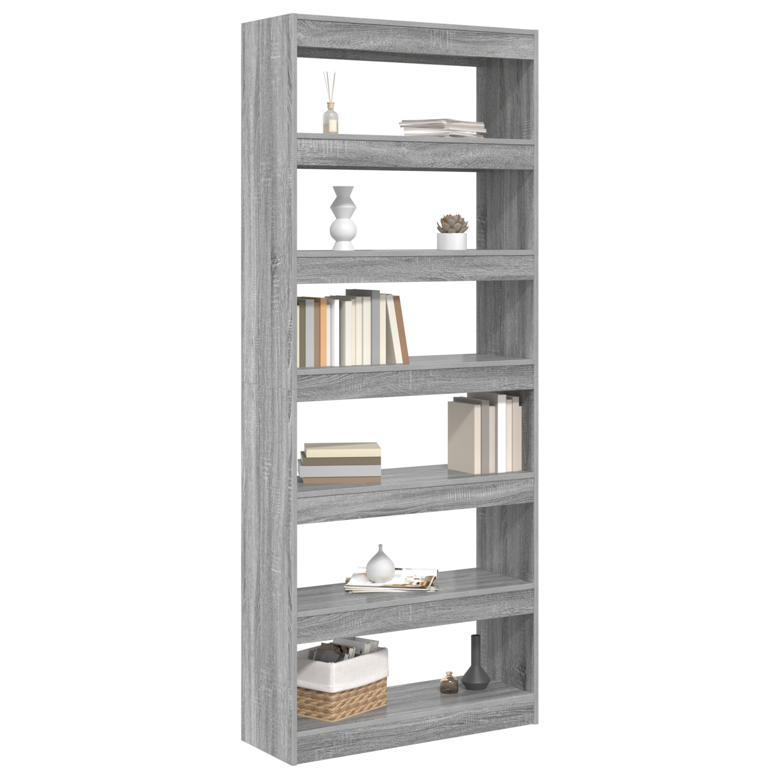 vidaXL Boekenkast met plank Grijs sonoma 80 x 30 x 198 cm Bewerkt hout