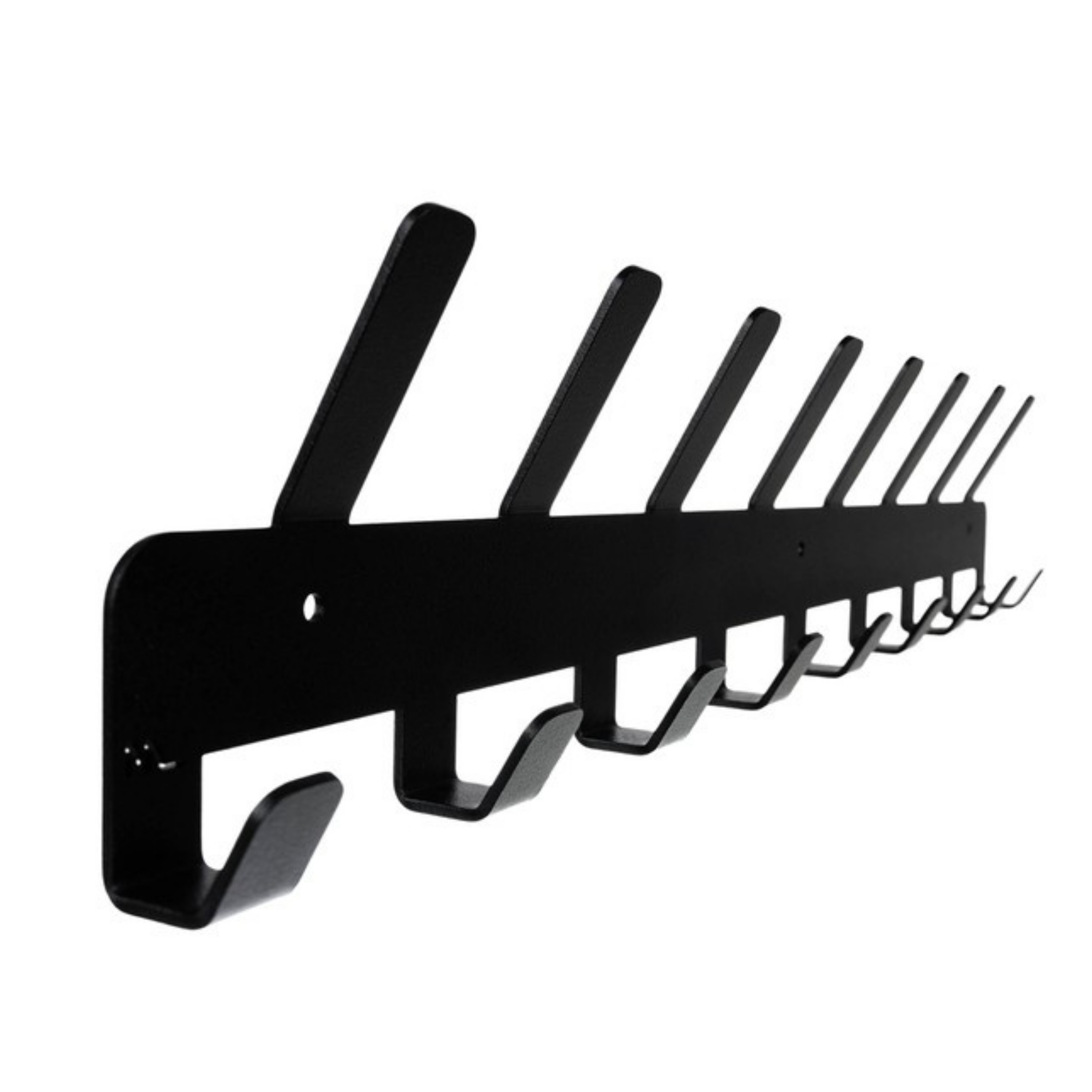 Ruhhy Kapstok - zwart - metaal - 17 haken - wandkapstok - B48 cm -