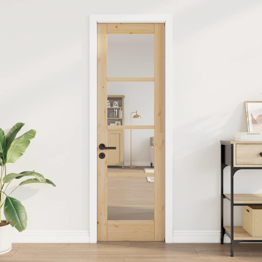 vidaXL Binnendeur met Glas Bruin 61 x 198,5 cm