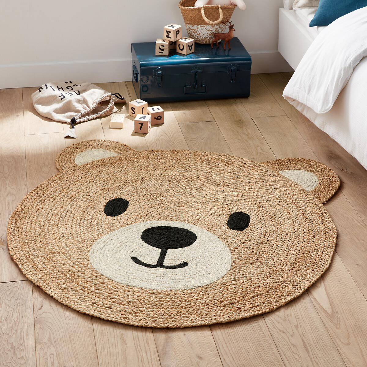 LA REDOUTE INTERIEURS Vloerkleed met berenkop, in jute, voor kinderen, Osora
