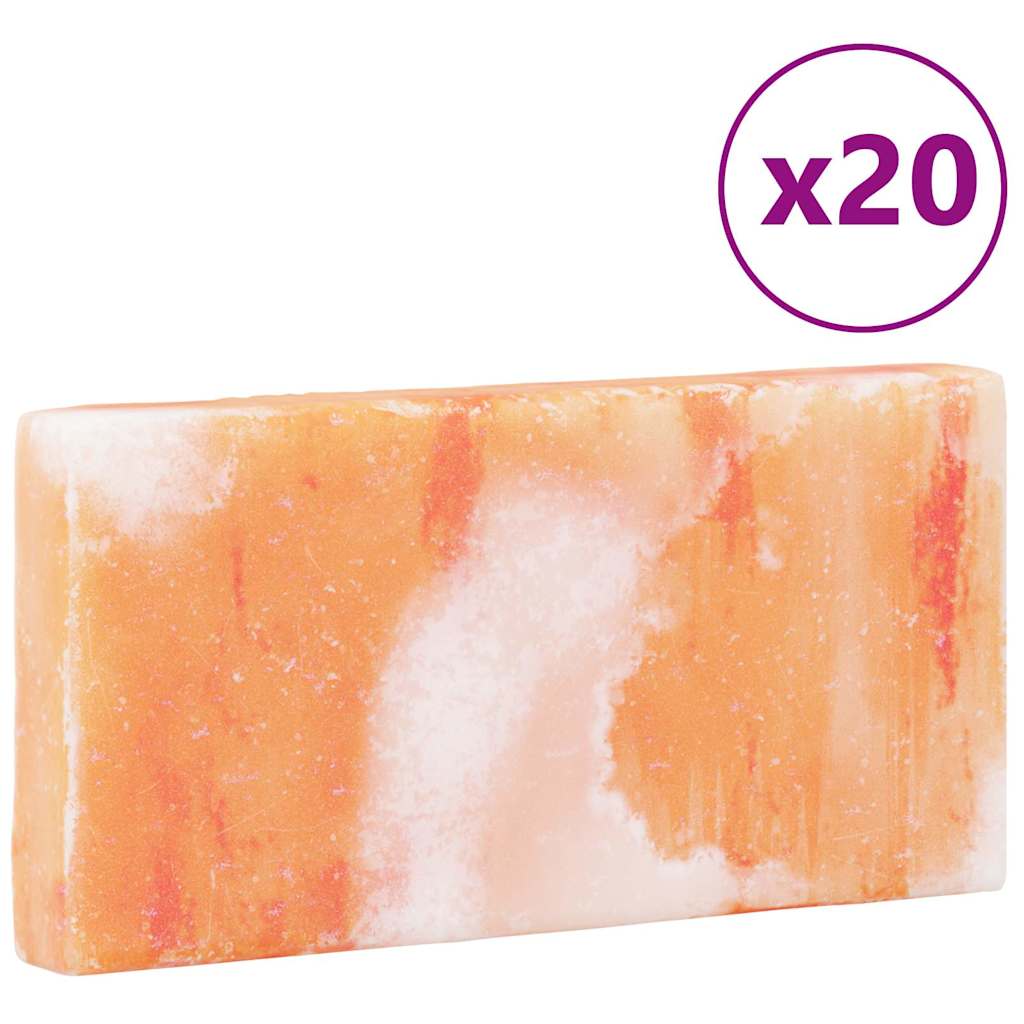vidaXL Zoutstenen 20 st 20x10x2,5 cm 23 kg roze