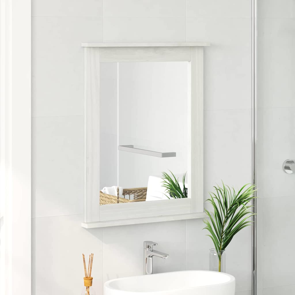vidaXL Spiegel VIGO Wit 55.5 x 5 x 70 cm Massief grenenhout