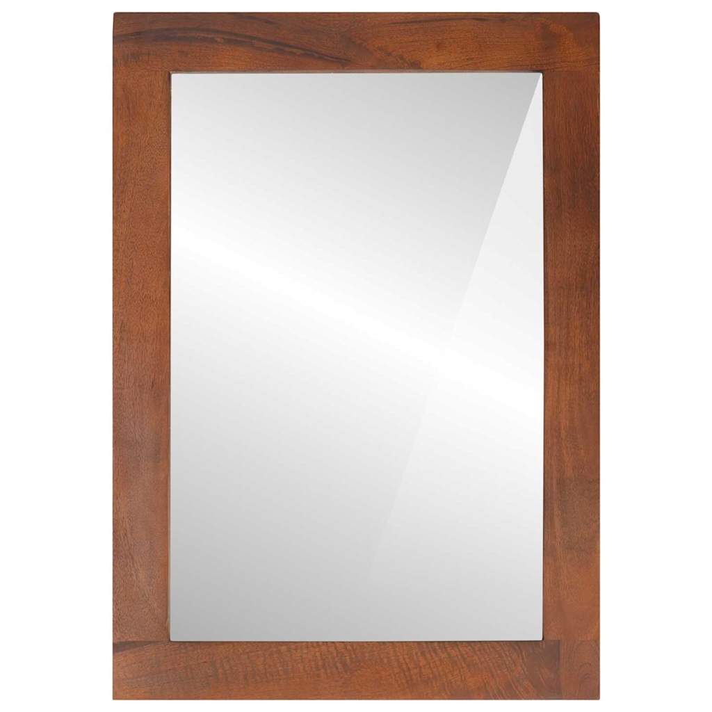 vidaXL Spiegel Bruin, zilver 50 x 70 cm Massief mango hout, glas