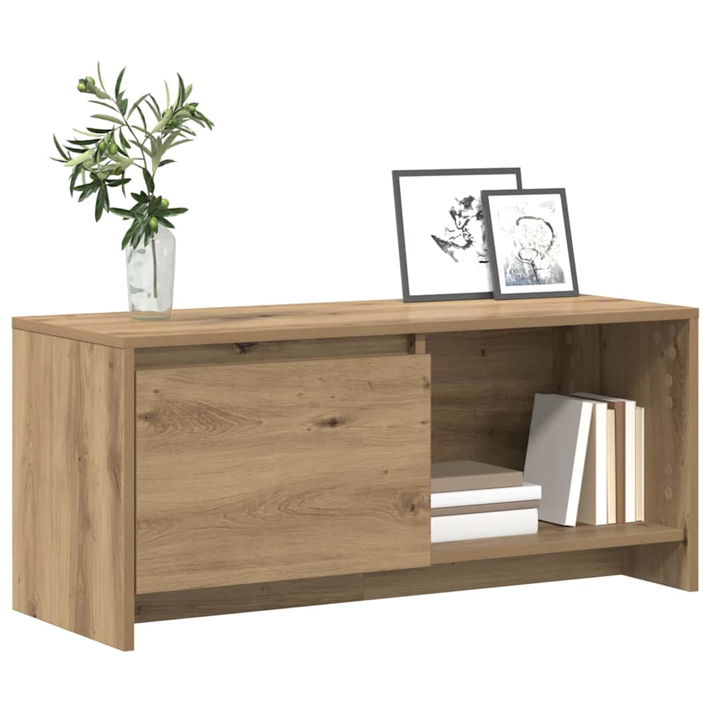 vidaXL TV-stand artisanaal eikenkleurig 90 x 35 x 40 cm Bewerkt hout