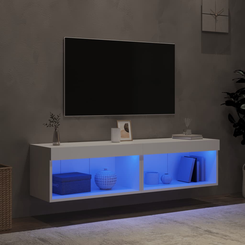 vidaXL Tv-meubels met LED-verlichting 2 st 60x30x30 cm wit