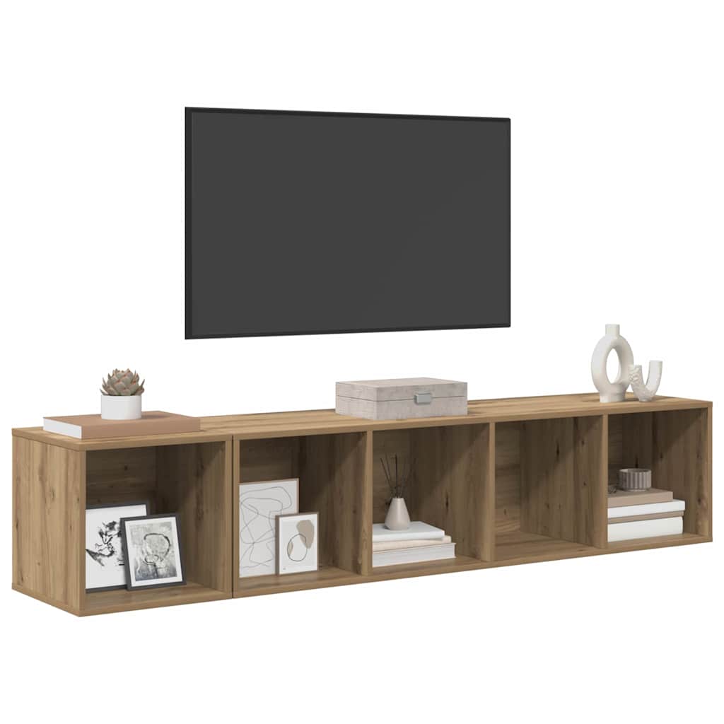 vidaXL TV-kast set 2 pcs artisanaal eikenkleurig 37 x 37 x 142.5 cm