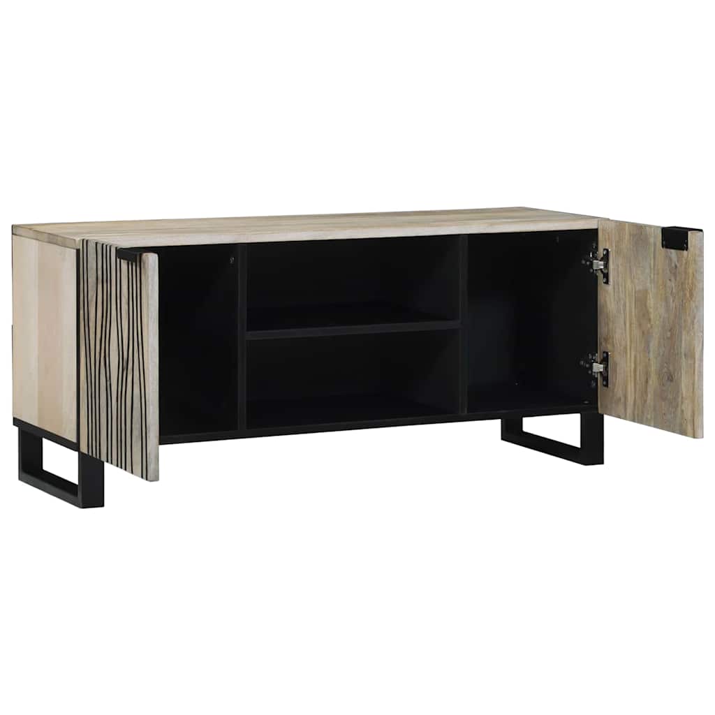 vidaXL TV-kast Wit 160 x 30 x 30.5 cm massief mangohout