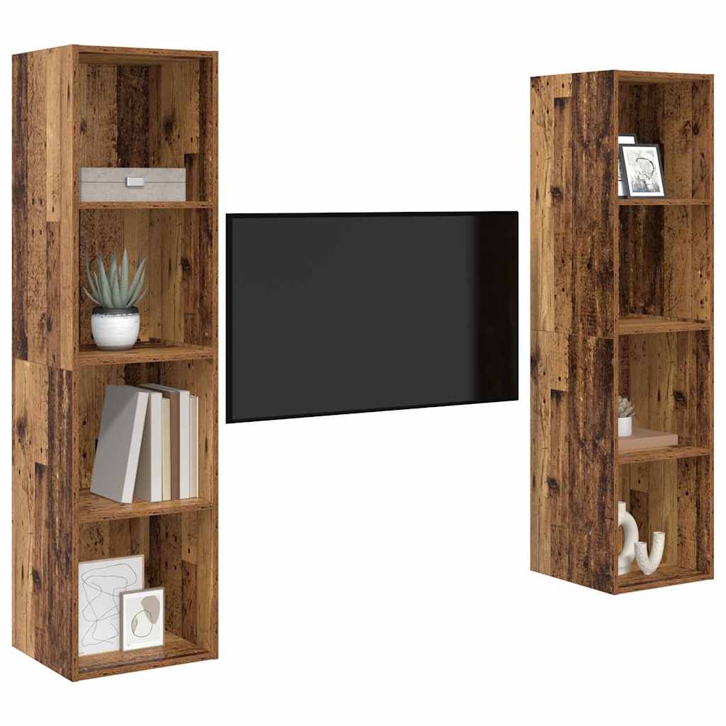 vidaXL TV-kast 2 pcs Bruin 37 x 37 x 142.5 cm Bewerkt hout